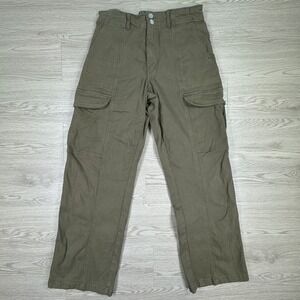 Harper & Ivy Women's Cargo‎ Pants High Rise Olive Green Large Utility Pockets